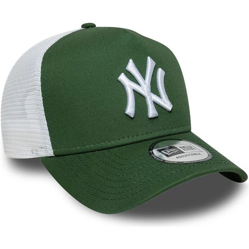 casquette-trucker-verte-et-blanche-a-frame-league-essential-new-york-yankees-mlb-new-era
