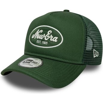 Casquette trucker verte A Frame Oval Patch Foam New Era