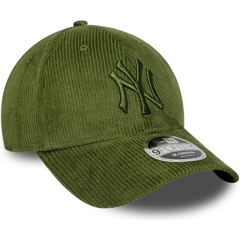 casquette-courbee-verte-claire-ajustable-avec-logo-vert-9forty-m-crown-cord-new-york-yankees-mlb-new-era