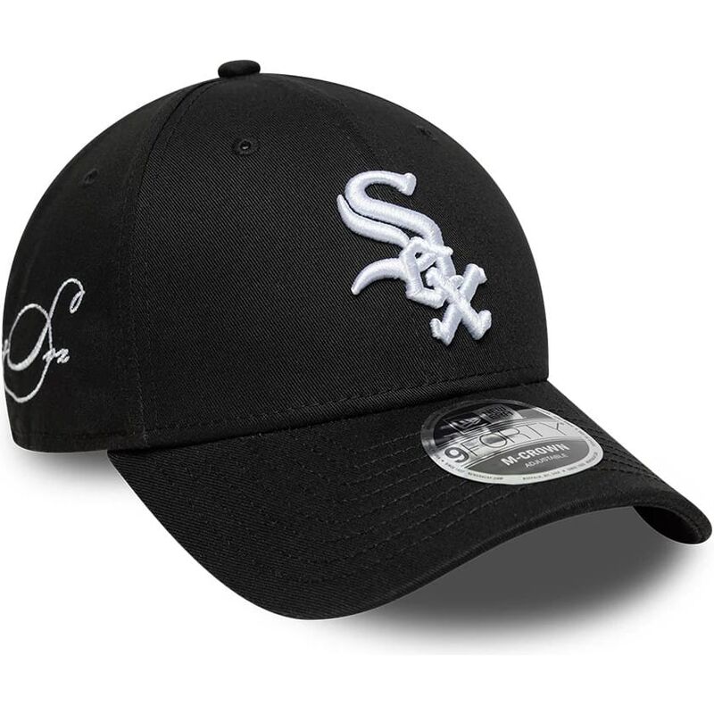 casquette-courbee-noire-snapback-9forty-m-crown-side-script-chicago-white-sox-mlb-new-era