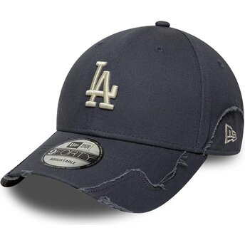 Casquette courbée grise ajustable 9FORTY Stitched Los Angeles Dodgers MLB New Era