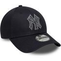 casquette-courbee-bleue-marine-ajustable-9forty-metallic-outline-new-york-yankees-mlb-new-era