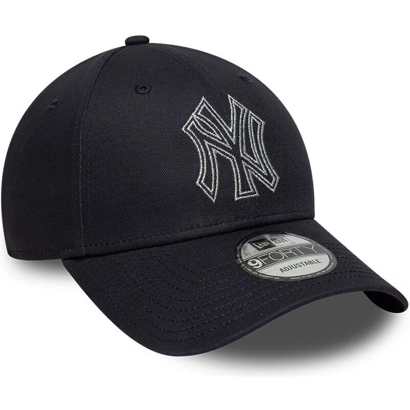 casquette-courbee-bleue-marine-ajustable-9forty-metallic-outline-new-york-yankees-mlb-new-era