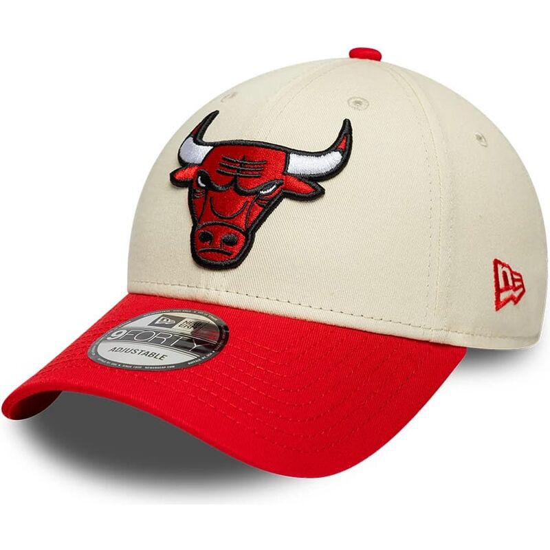 casquette-courbee-beige-et-rouge-ajustable-9forty-colour-block-chicago-bulls-nba-new-era casquette-courbee-beige-et-rouge-ajustable-9forty-colour-block-chicago-bulls-nba-new-era