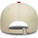 casquette-courbee-beige-et-rouge-ajustable-9forty-colour-block-chicago-bulls-nba-new-era