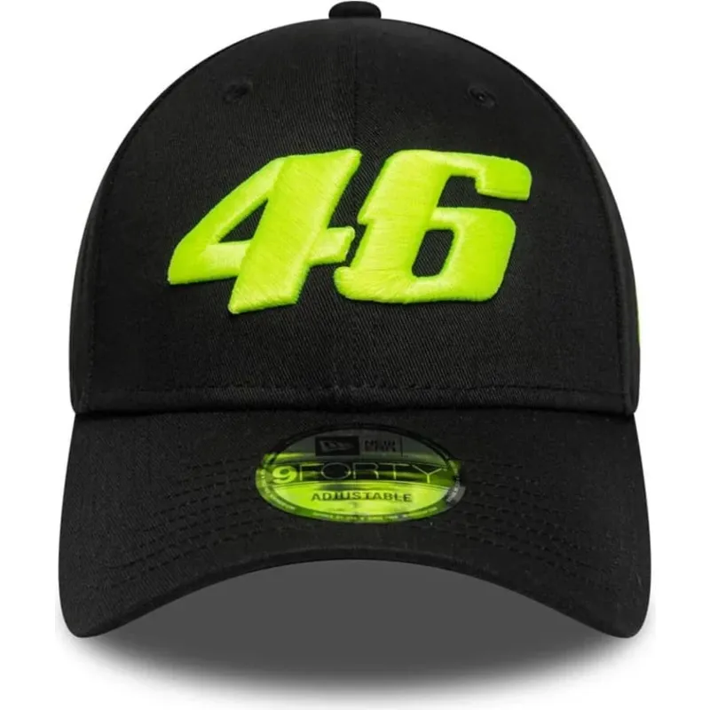 casquette-courbee-noire-ajustable-9forty-wordmark-valentino-rossi-vr46-motogp-new-era