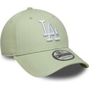 casquette-courbee-verte-claire-ajustable-9forty-league-ess-9forty-league-essential-los-angeles-dodgers-mlb-new-era