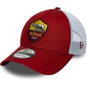 casquette-trucker-rouge-et-blanche-ajustable-9forty-league-associazione-sportiva-roma-serie-a-new-era