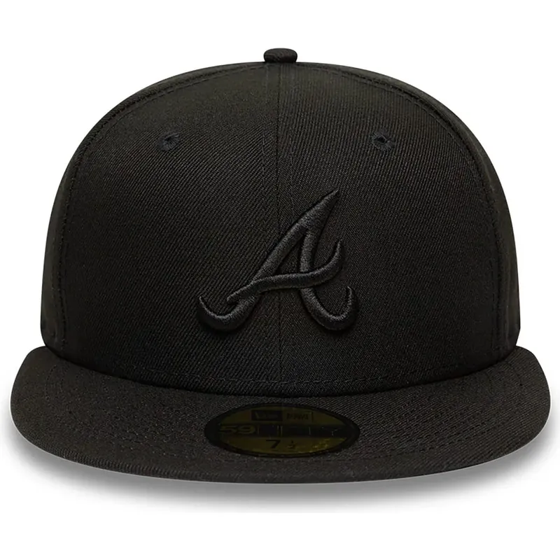 casquette-plate-noire-ajustee-avec-logo-noir-59fifty-atlanta-braves-mlb-new-era