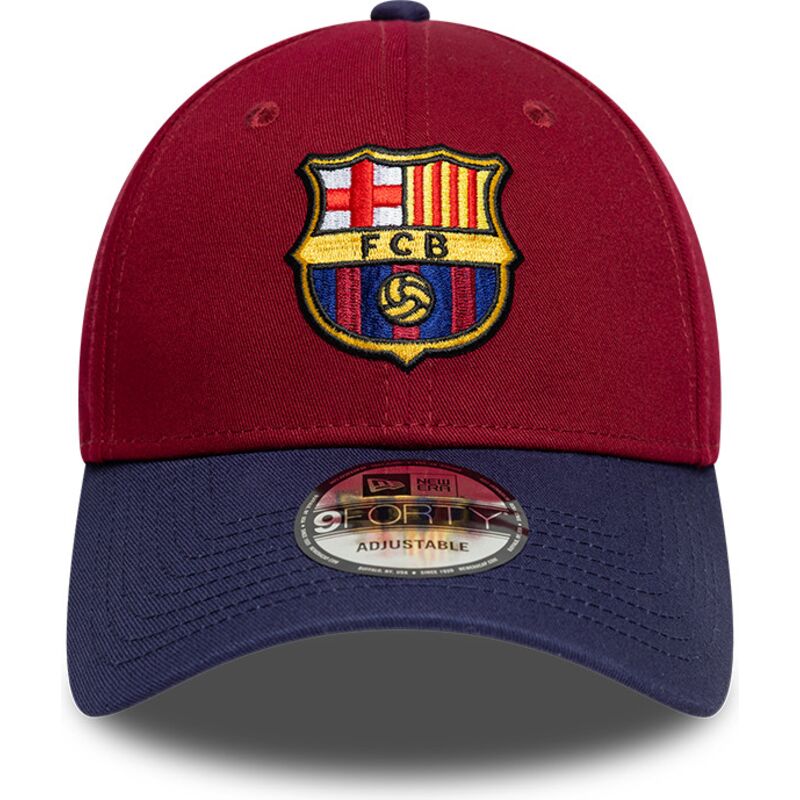 casquette-courbee-rouge-et-bleue-marine-ajustable-9forty-contrast-fc-barcelona-laliga-new-era