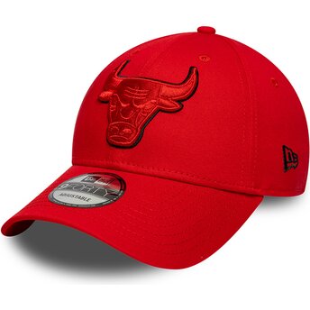 Casquette courbée rouge ajustable avec logo rouge 9FORTY Outline Chicago Bulls NBA New Era
