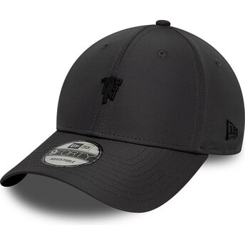 Casquette courbée grise foncé ajustable avec logo noir 9FORTY Metal Manchester City Football Club Premier League New Era