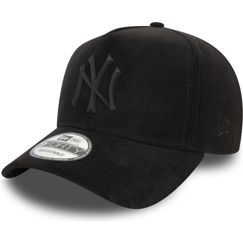casquette-courbee-noire-snapback-avec-logo-noir-e-frame-faux-suede-new-york-yankees-mlb-new-era