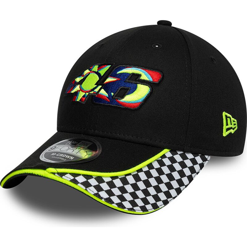 casquette-courbee-noire-ajustable-9forty-m-crown-check-valentino-rossi-vr46-motogp-new-era casquette-courbee-noire-ajustable-9forty-m-crown-check-valentino-rossi-vr46-motogp-new-era