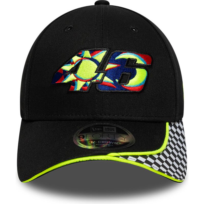 casquette-courbee-noire-ajustable-9forty-m-crown-check-valentino-rossi-vr46-motogp-new-era casquette-courbee-noire-ajustable-9forty-m-crown-check-valentino-rossi-vr46-motogp-new-era