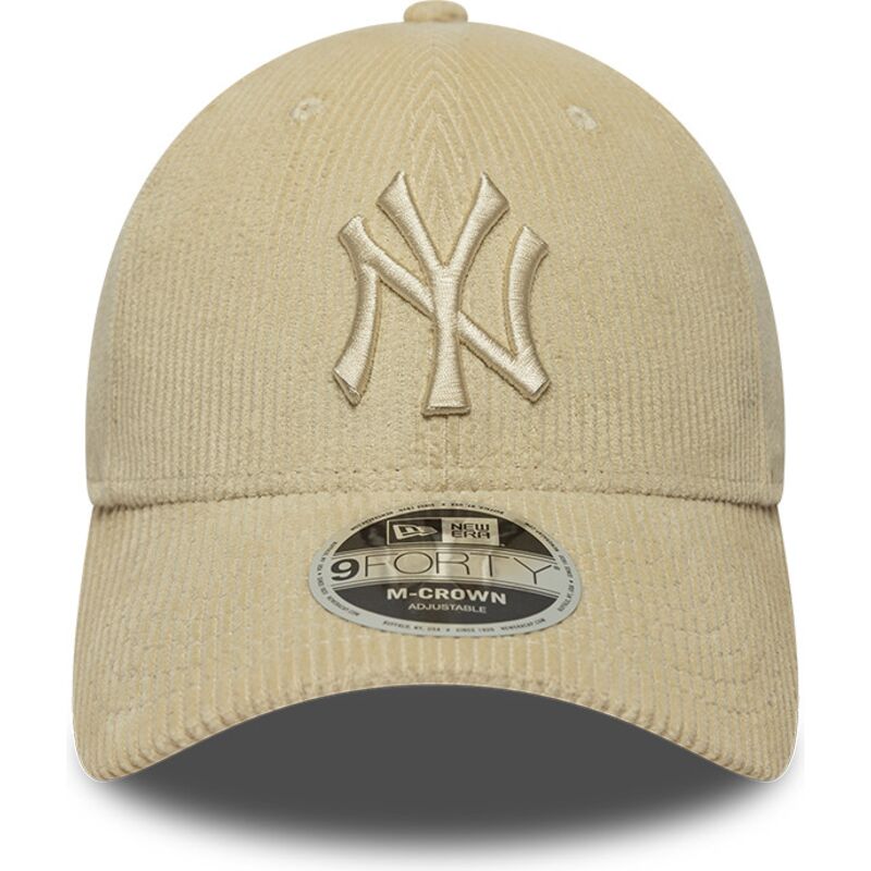 casquette-courbee-beige-ajustable-avec-logo-beige-9forty-m-crown-cord-new-york-yankees-mlb-new-era