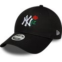 casquette-courbee-noire-ajustable-pour-femme-9forty-flower-icon-new-york-yankees-mlb-new-era