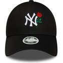 casquette-courbee-noire-ajustable-pour-femme-9forty-flower-icon-new-york-yankees-mlb-new-era