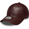 casquette-courbee-marron-snapback-pour-femme-9forty-m-crown-pu-diamante-new-york-yankees-mlb-new-era