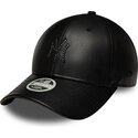 casquette-courbee-noire-snapback-pour-femme-avec-logo-noir-9forty-m-crown-pu-diamante-new-york-yankees-mlb-new-era
