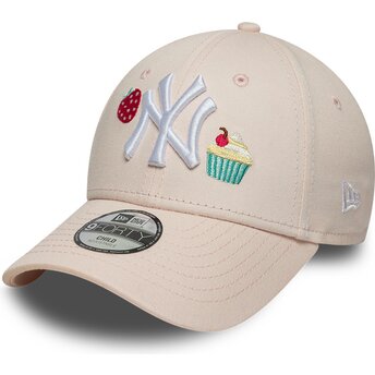 Casquette courbée rose ajustable pour enfant 9FORTY Food Icon Cupcake New York Yankees MLB New Era