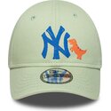casquette-courbee-verte-ajustable-pour-enfant-avec-logo-bleu-9forty-dino-icon-new-york-yankees-mlb-new-era