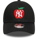 casquette-courbee-noire-ajustable-pour-enfant-9forty-fruit-icon-apple-new-york-yankees-mlb-new-era