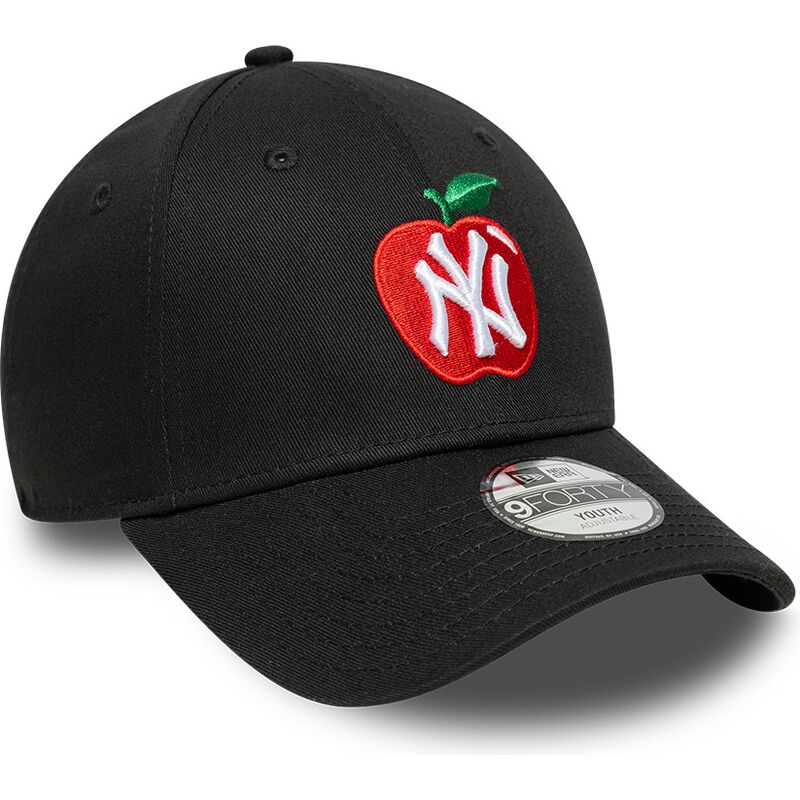 casquette-courbee-noire-ajustable-pour-enfant-9forty-fruit-icon-apple-new-york-yankees-mlb-new-era