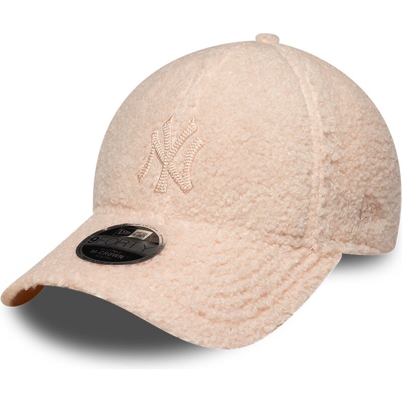 casquette-courbee-rose-snapback-pour-enfant-avec-logo-rose-9forty-m-crown-winter-borg-new-york-yankees-mlb-new-era casquette-courbee-rose-snapback-pour-enfant-avec-logo-rose-9forty-m-crown-winter-borg-new-york-yankees-mlb-new-era