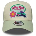 casquette-trucker-verte-et-beige-pour-enfant-a-frame-outdoor-new-era