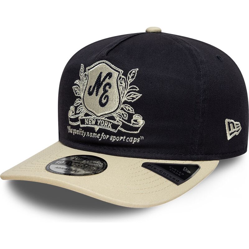 casquette-courbee-bleue-marine-et-beige-ajustable-19twenty-washed-graphic-new-era