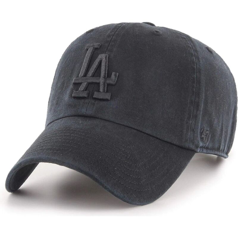 casquette-courbee-noire-ajustable-avec-logo-noir-clean-up-tonal-los-angeles-dodgers-mlb-47-brand