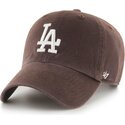 casquette-courbee-marron-ajustable-clean-up-no-loop-label-los-angeles-dodgers-mlb-47-brand