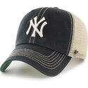 casquette-trucker-noire-et-beige-clean-up-trawler-new-york-yankees-mlb-47-brand
