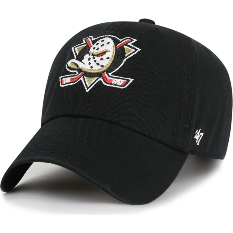 casquette-courbee-noire-ajustable-clean-up-anaheim-ducks-nhl-47-brand