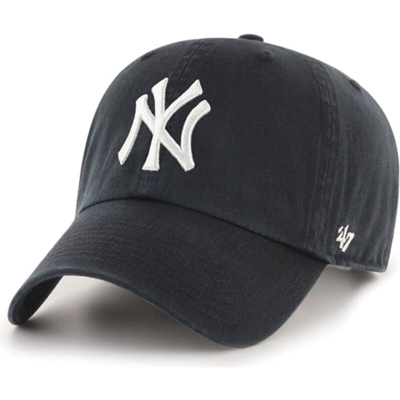 casquette-courbee-noire-new-york-yankees-mlb-clean-up-47-brand