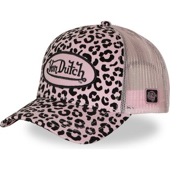 Casquette trucker léopard et rose VERLE Von Dutch