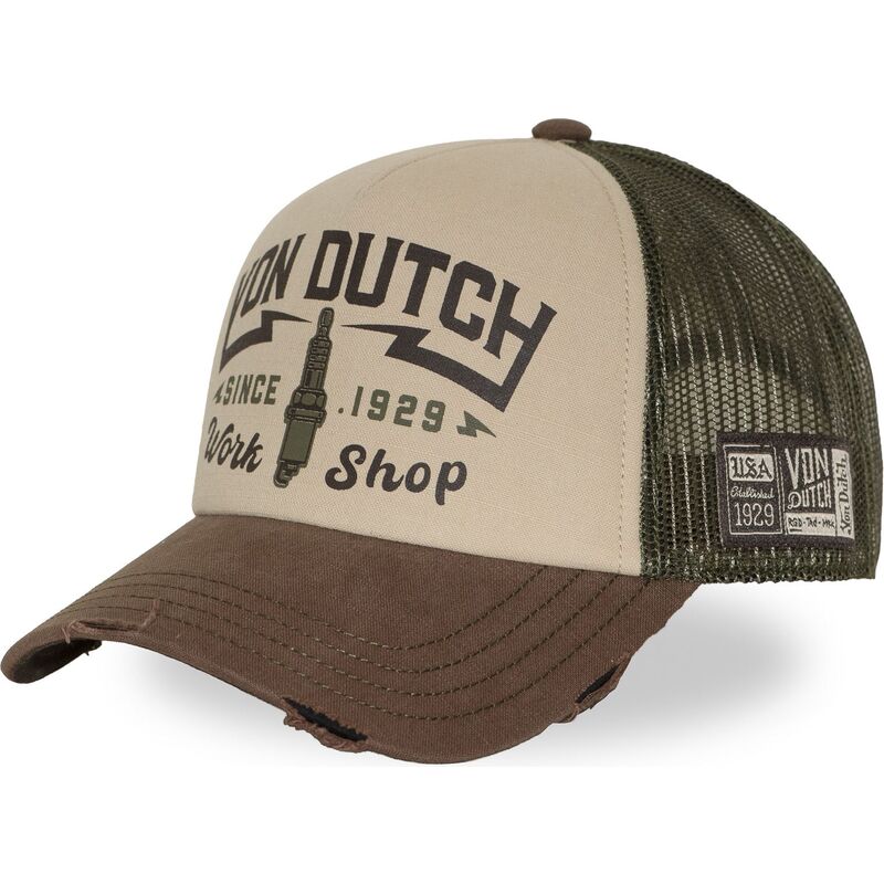 casquette-trucker-marron-et-verte-crew40-von-dutch