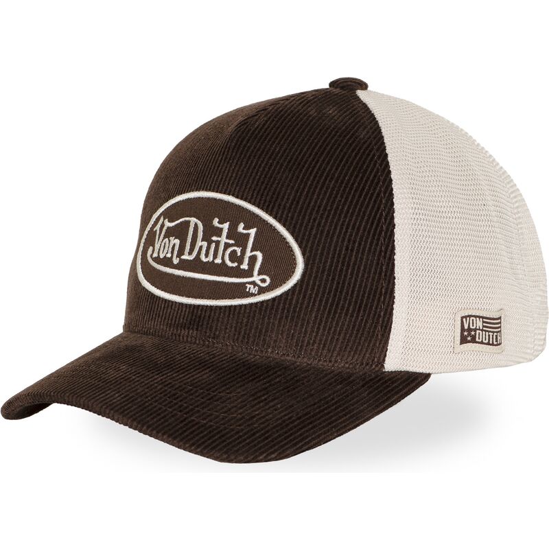 casquette-trucker-marron-et-beige-ajustable-lof-b49-von-dutch
