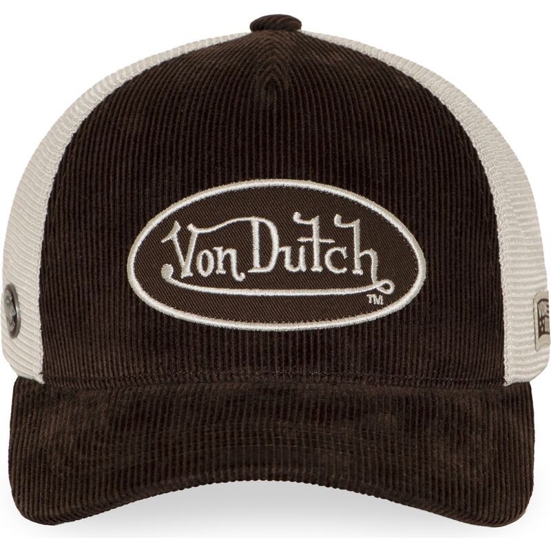 casquette-trucker-marron-et-beige-ajustable-lof-b49-von-dutch