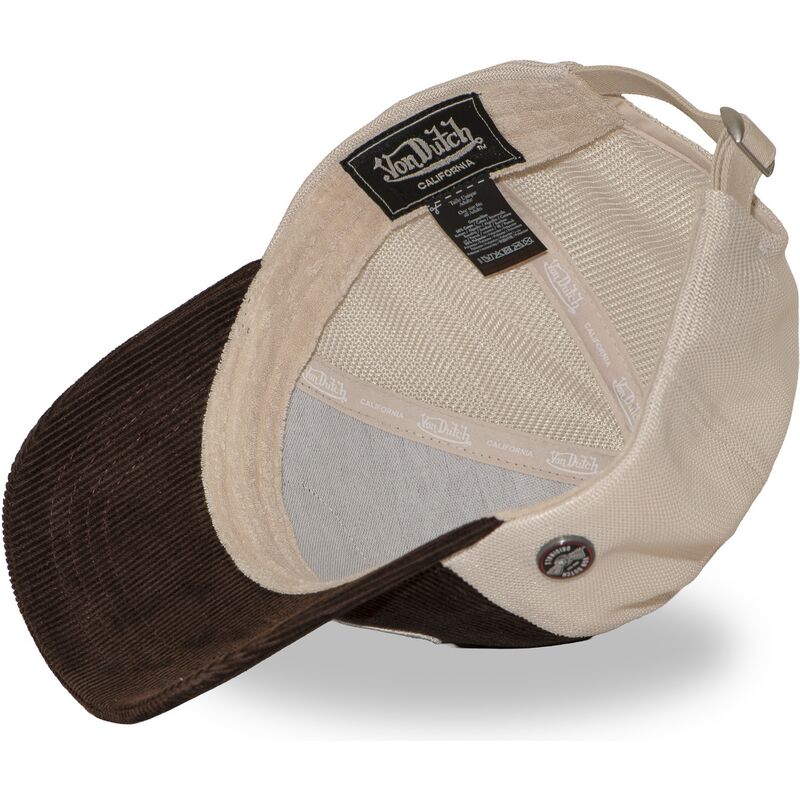 casquette-trucker-marron-et-beige-ajustable-lof-b49-von-dutch