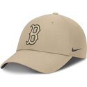 casquette-courbee-beige-ajustable-avec-logo-beige-club-structured-uv-poly-ripstop-boston-red-sox-mlb-nike