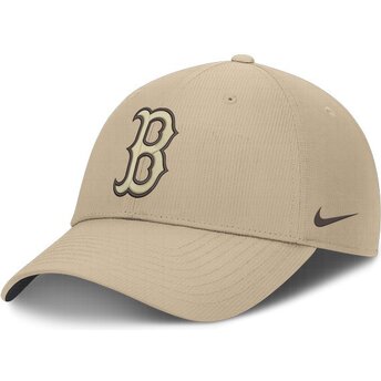 Casquette courbée beige ajustable avec logo beige Club Structured Uv Poly Ripstop Boston Red Sox MLB Nike