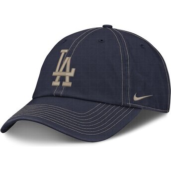 Casquette courbée bleue marine ajustable avec logo beige Fathers Club Unstructured Organic Cotton Los Angeles Dodgers MLB Nike