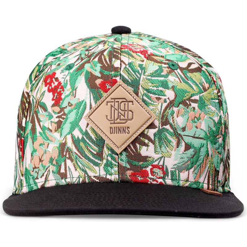 casquette-plate-verte-et-noire-snapback-woven-jungle-djinns