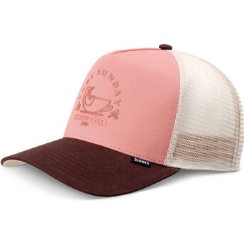 Casquette trucker rose et marron HFT Lazy Bird Djinns