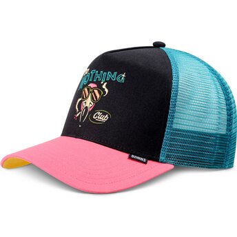 Casquette trucker noire, bleue et rose HFT DNC Flamingo Djinns