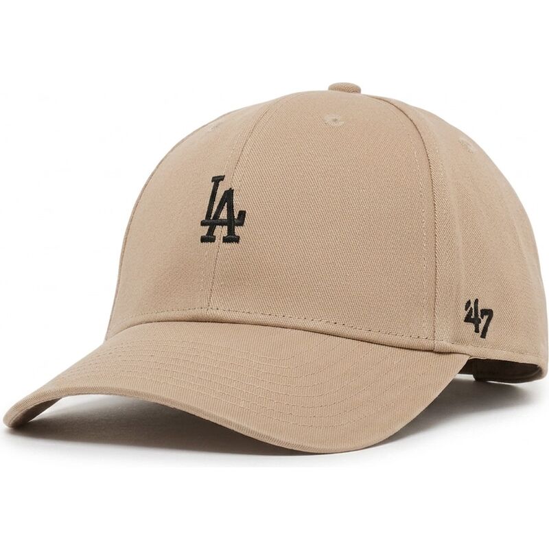 casquette-courbee-beige-ajustable-avec-logo-noir-mvp-base-runner-legend-los-angeles-dodgers-mlb-47-brand