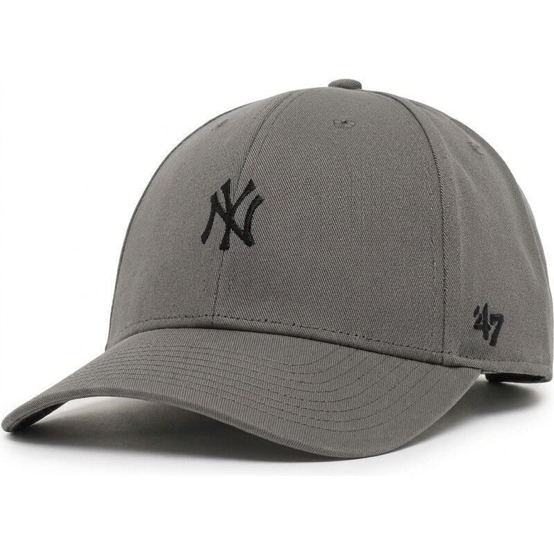 casquette-courbee-grise-ajustable-avec-logo-noir-mvp-base-runner-legend-new-york-yankees-mlb-47-brand