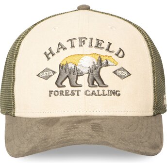 Casquette trucker verte et beige SEMI BEA Hatfield